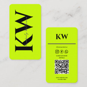 Carte de visite vert Jaune - Moderne & Frais