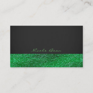 Carte De Visite Vert Lime Moderne Paillettes Élégant Chic