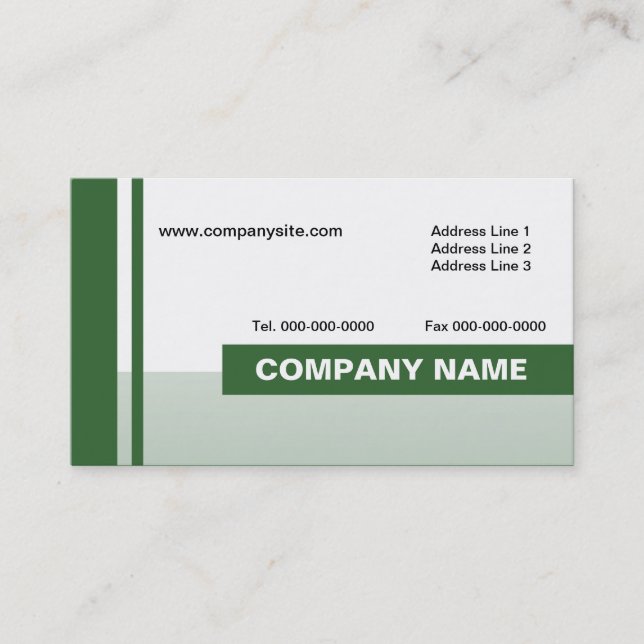 Carte De Visite Vert linéaire simple (Devant)