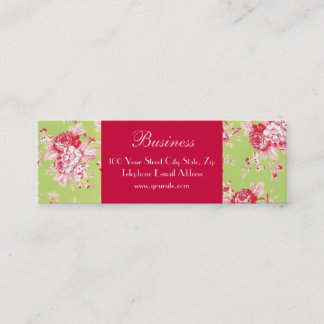 Carte de visite vert maigre 2 de roses chics