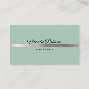 Carte De Visite Vert Métal Simple Tea
