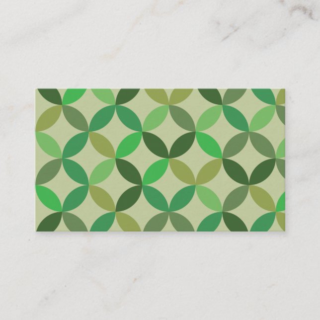 Carte De Visite Vert Mid Century Moderne Géométrique   (Devant)