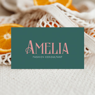 Carte De Visite Vert minimaliste rétro