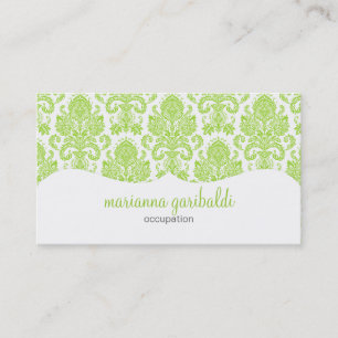 Carte De Visite Vert moderne de damassé personnalisé