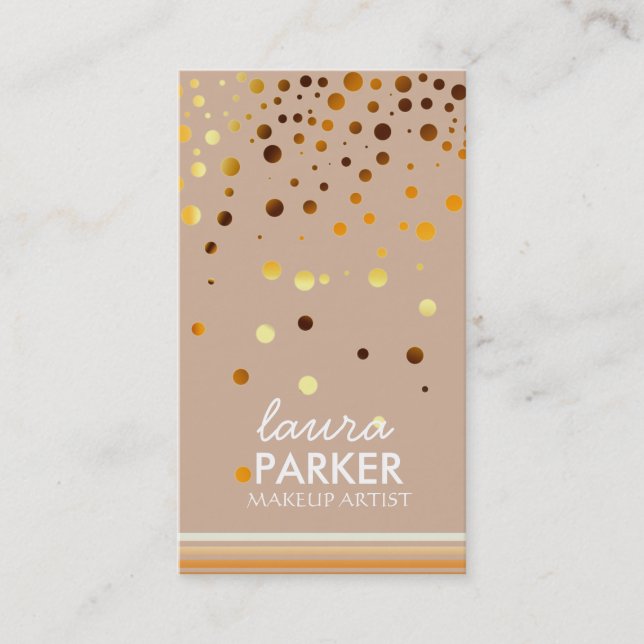 Carte De Visite Vert moderne de maquilleur de Bokeh de parties (Devant)