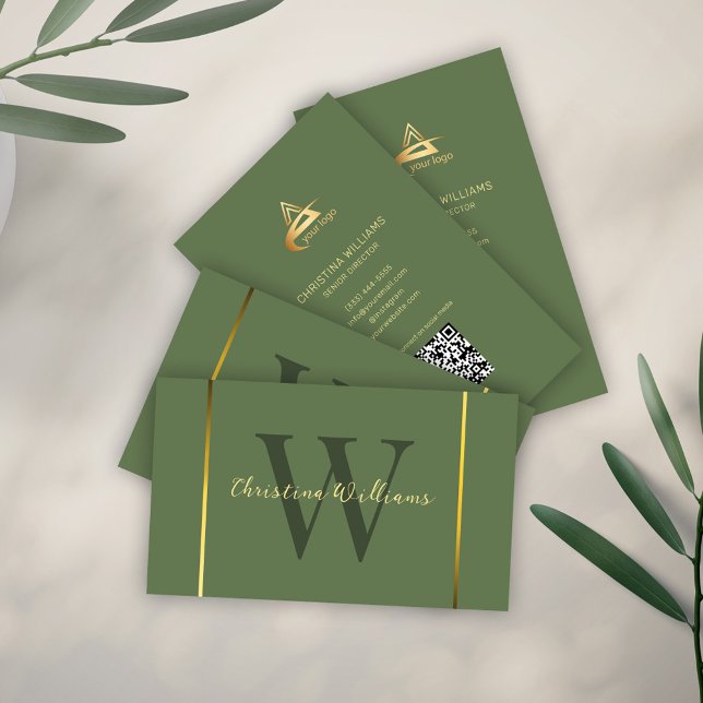 Carte De Visite Vert moderne Simple Minimal Professionnel (Green Modern Simple Minimal Professional Business Card)