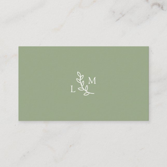 Carte de visite vert Monogram Laurel (Devant)