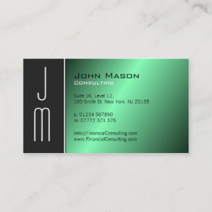 Carte de visite vert noir de professionnel de