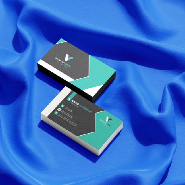 Carte De Visite Vert noir moderne (Créateur téléchargé)