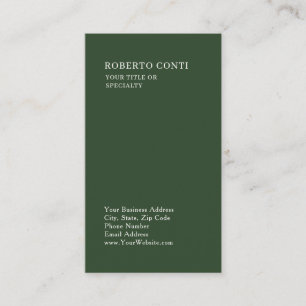Carte De Visite Vert olive unique minimaliste moderne