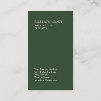 Carte De Visite Vert olive unique minimaliste moderne