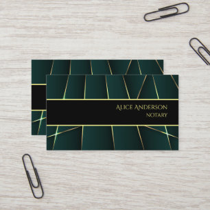 Carte De Visite Vert or luxueux élégant professionnel féminin