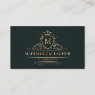 Carte De Visite Vert Or Profondeur Personnalisé Professionnel