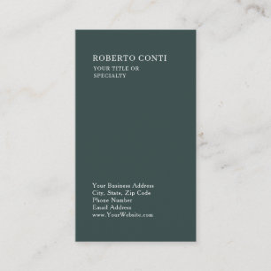 Carte De Visite Vert poussiéreux Unique Moderne Minimaliste