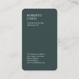 Carte De Visite Vert poussiéreux Unique Uni Minimaliste Soie Premi