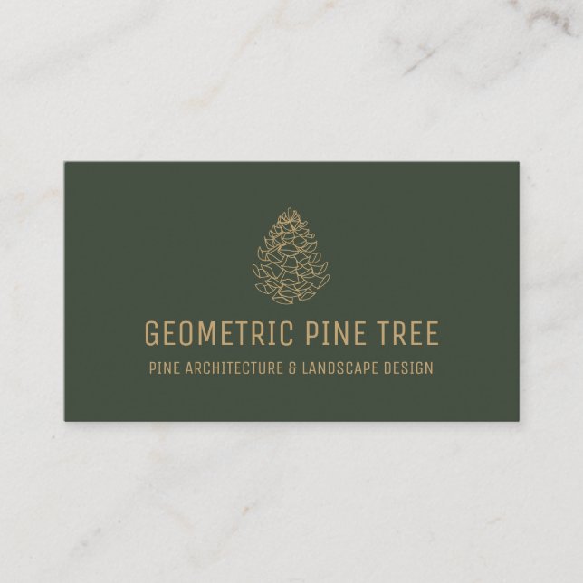 Carte De Visite Vert sauge foncé beige forêt arbre rustique pomme  (Devant)