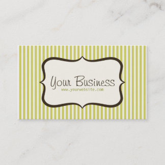 Carte de visite vert simple de rayure