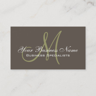Carte de visite vert simple Taupe