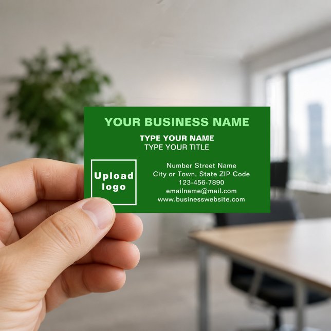 Carte de visite vert style centré aligné (Front of the business card)