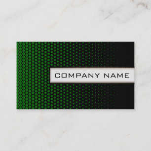 Carte De Visite Vert Techno Dots Élégant Noir moderne