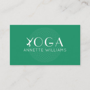 Carte De Visite Vert yoga élégant et moderne