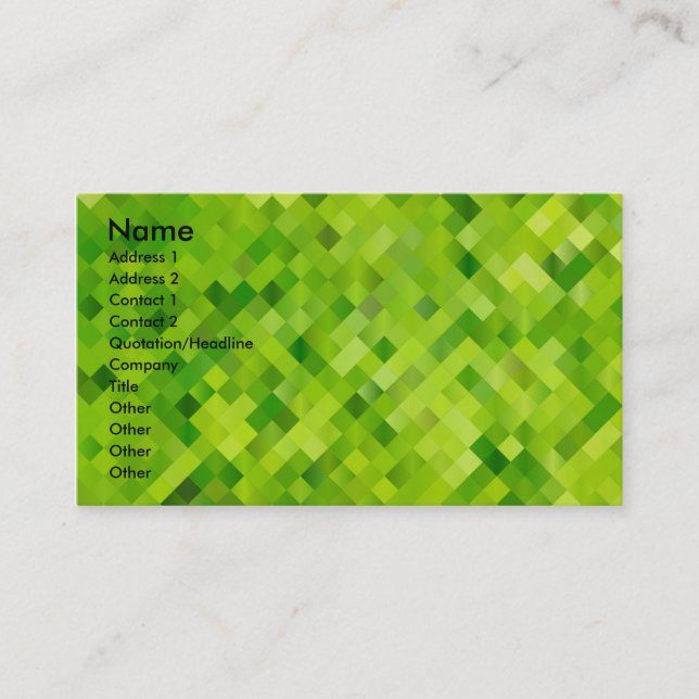 carte de visite verte (Devant)