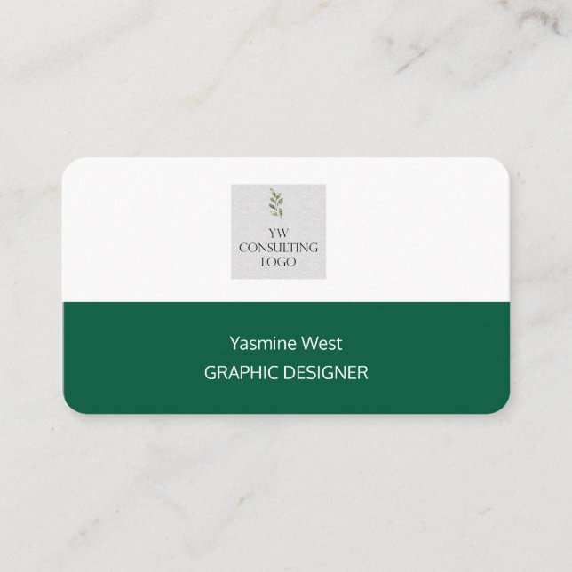 Carte de visite verte élégante moderne (Devant)