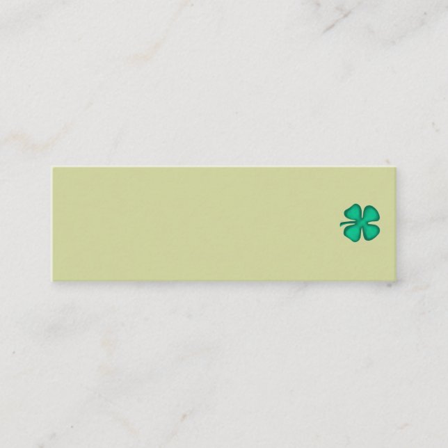 Carte de visite verte mini Irish Clover à 4 feuill (Devant)