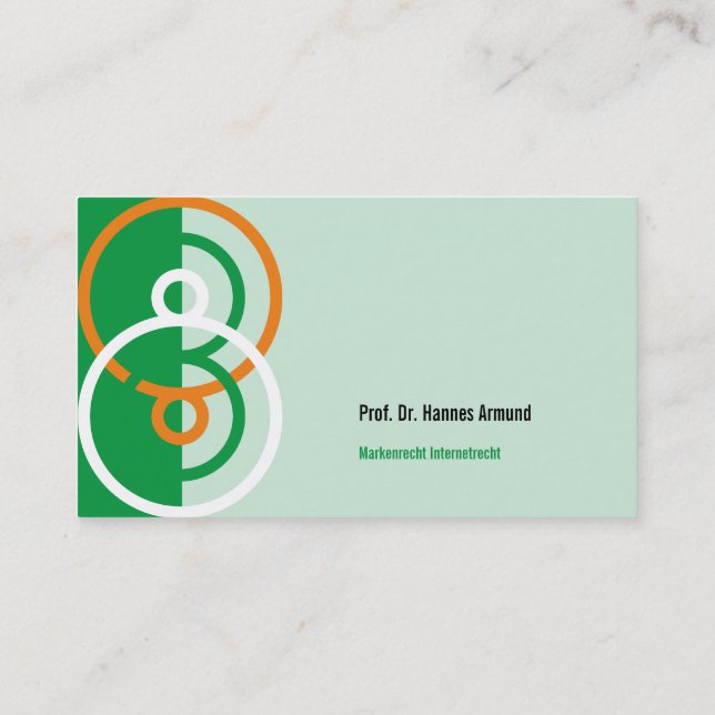 Carte de visite verte orange logo rond abstrait (Dos)