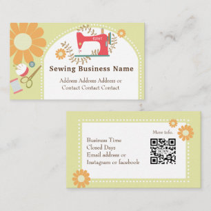 Carte de visite verte pour couture Daisy