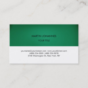 Carte de visite verte professionnelle simple