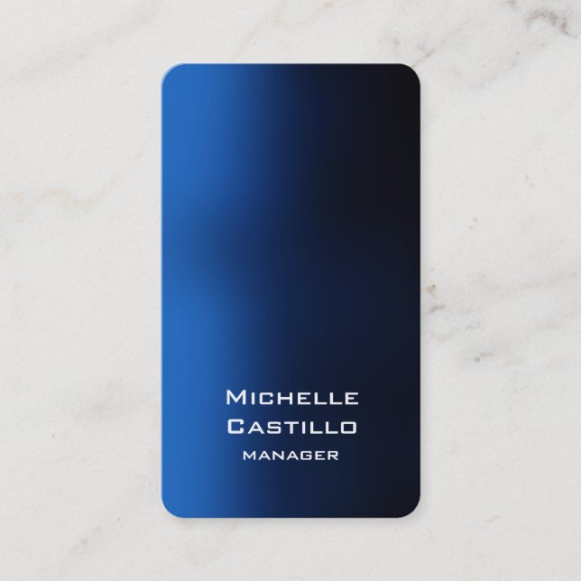 Carte De Visite Vertical Artistic Blue Design unique (Devant)