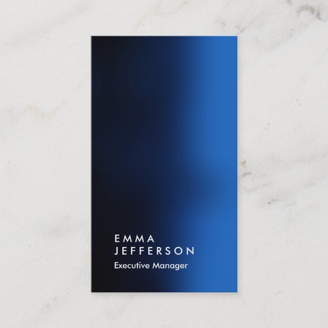 Carte De Visite Vertical bleu professionnel simple aigu (Devant)