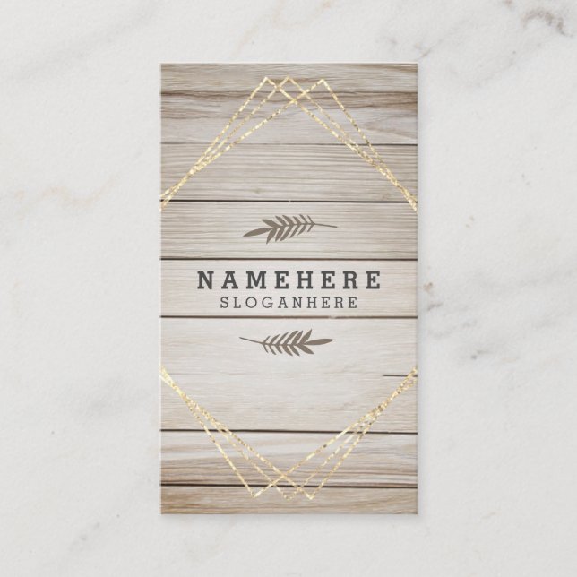 Carte de visite vertical en bois foncé moderne (Devant)