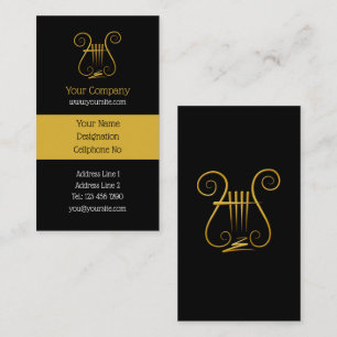 Carte De Visite Vertical Golden Lyre