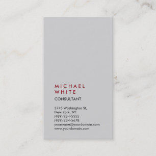 Carte De Visite Vertical Grey Professionnel tendance