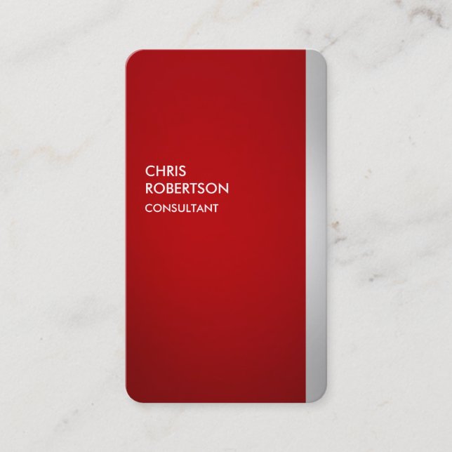 Carte de visite vertical gris-rouge arrondi (Devant)