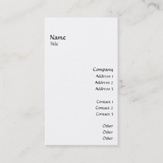 Carte De Visite Vertical lissez 2