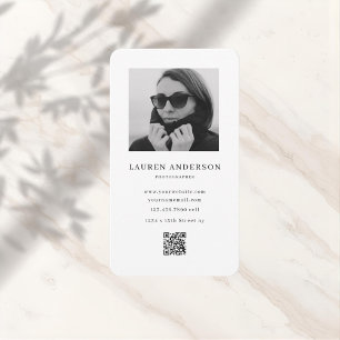 Carte de visite vertical minimaliste avec photo et