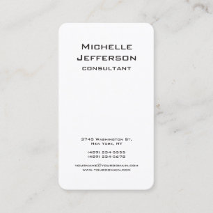 Carte De Visite Vertical Noir & Blanc Moderne Design tendance
