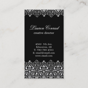 Carte de visite vertical noir d'art déco avec