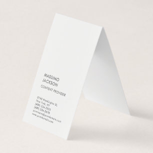 Carte De Visite Vertical Plain Simple Noir Blanc Minimaliste