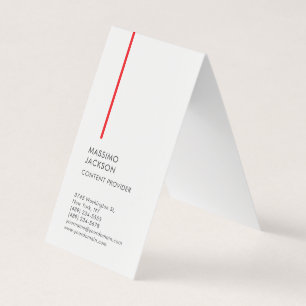 Carte De Visite Vertical Plain Simple Noir Blanc Rouge Minimaliste