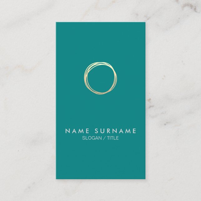 Carte de visite vertical turquoise de cercle (Devant)