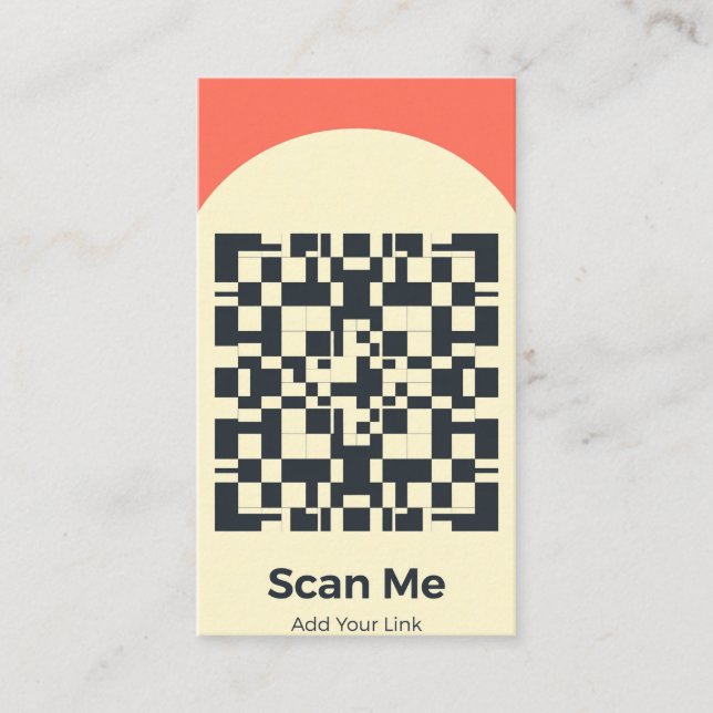 Carte de visite verticale Coral Modern Scan Me (Devant)