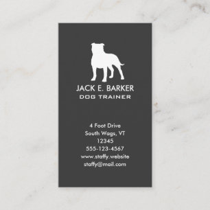 Carte De Visite Verticale de silhouette de chien de bull-terrier