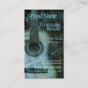 Carte de visite verticale GUITARE Grunge Fantasy