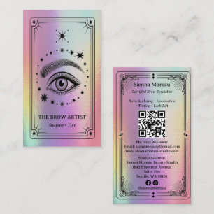 Carte de visite verticale holographique rétro céle
