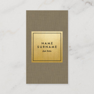 Carte De Visite Verticale minimaliste d'or de toile vert moderne