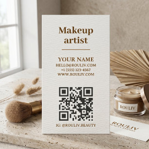 Carte de visite verticale minimaliste QR Tons Te